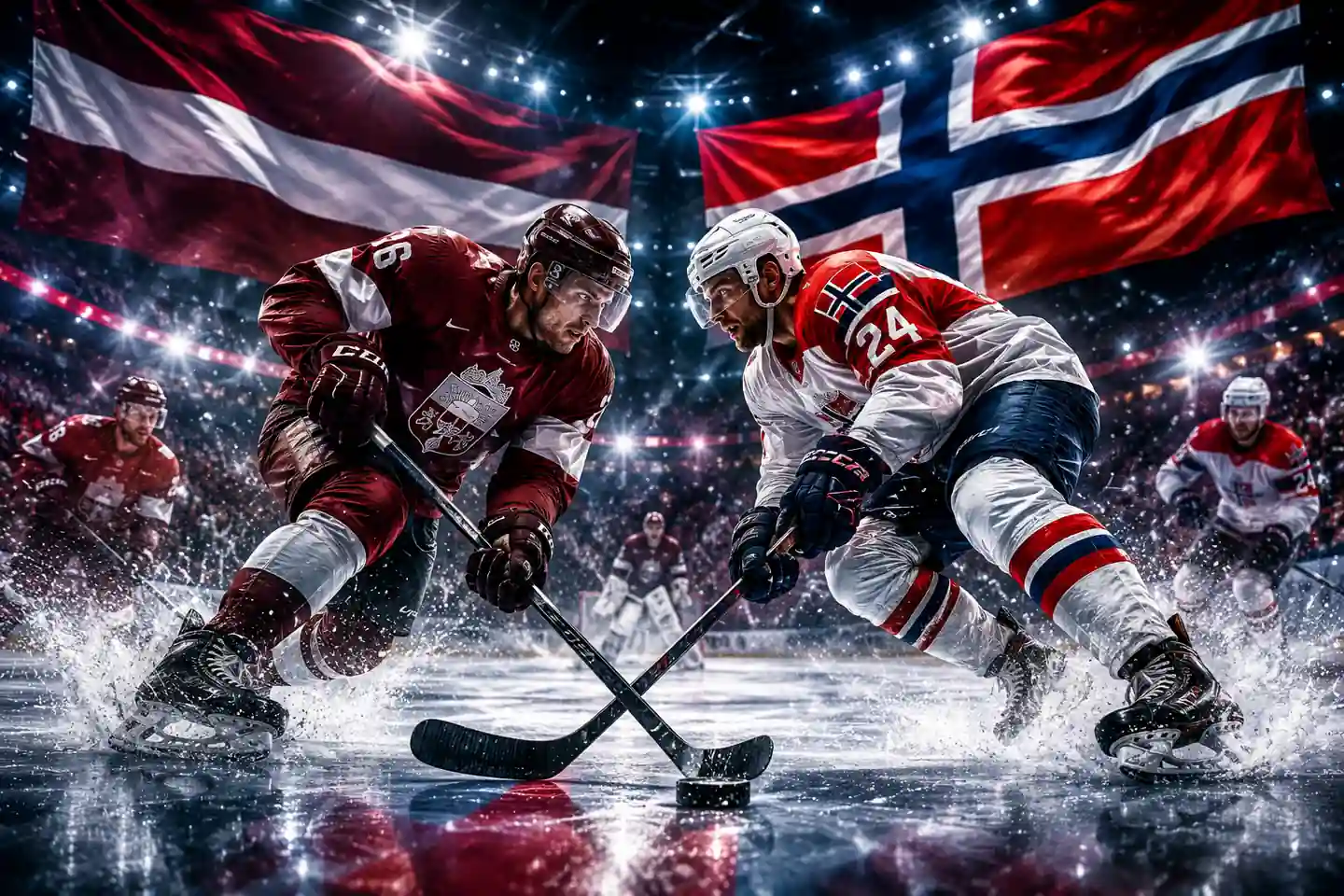 Latvija pret Norvēģiju pasaules čempionātā hokejā 2026